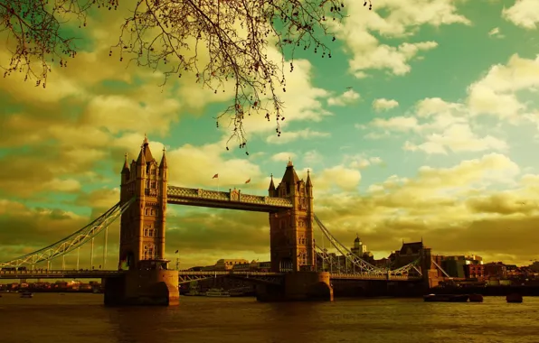 Картинка река, лондон, Великобритания, Тауэрский мост, темза, Tower Bridge