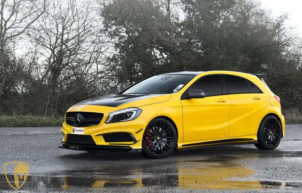 Картинка Mercedes, AMG, Yellow, A45, Mulgari