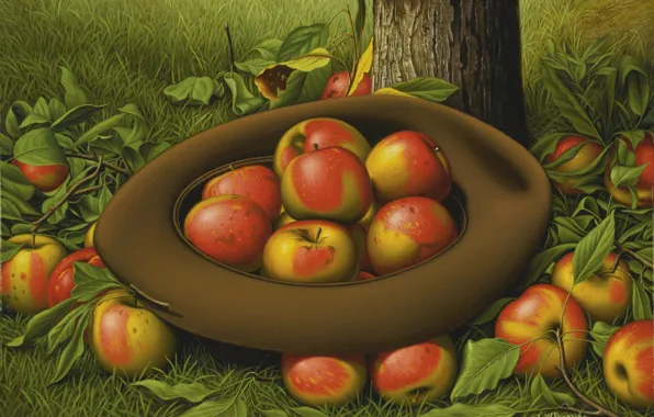 Картинка яблоки, шляпа, осеннее, Levi Wells