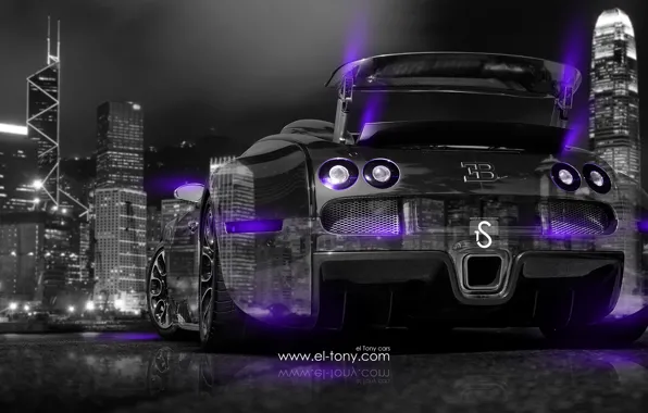 Картинка Bugatti, Veyron, Side, Back