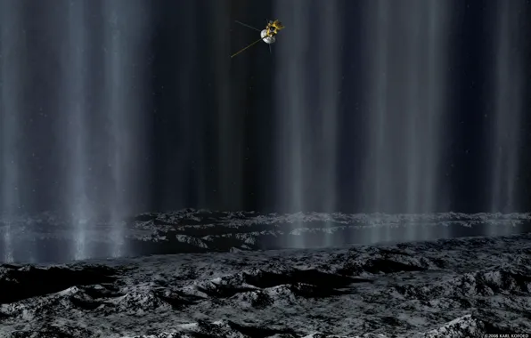 Картинка Космос, Спутник, Энцелад