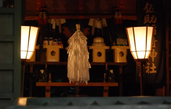 Картинка Япония, фонари, храм, Japan, алтарь