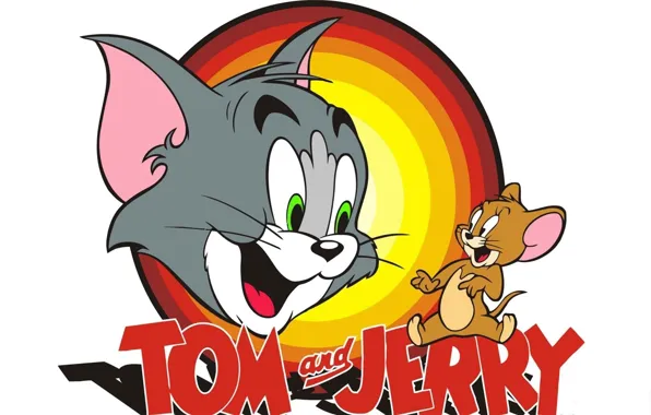 Картинка кот, мультфильм, мышь, белый фон, заставка, Том и Джерри, Tom and Jerry