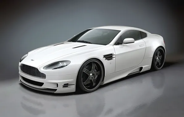 Картинка белый, отражение, Aston Martin, тюнинг