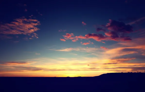 Картинка sunset, clouds, landscapes, wind turbines
