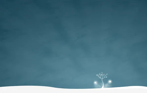 Картинка зима, снег, стиль, дерево