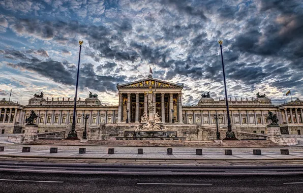 Картинка Австрия, hdr, архитектура, парламент, Вена