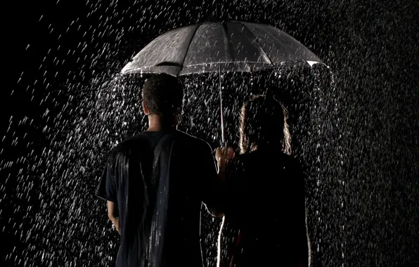 Картинка капли, дождь, зонт, пара