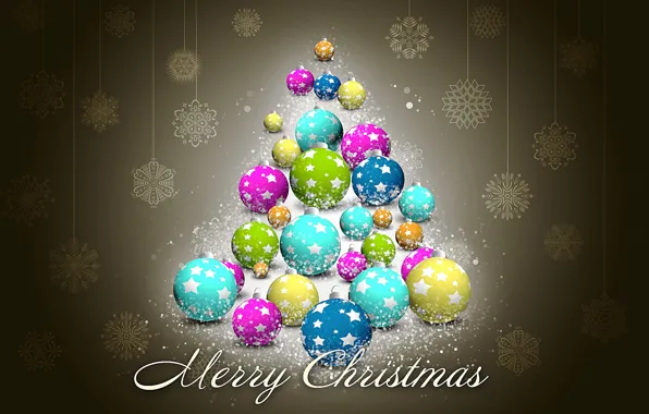 Картинка украшения, снежинки, праздник, шары, елка, новый год, merry christmas
