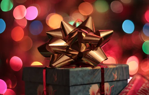 Картинка коробка, подарок, Новый Год, Рождество, бант, праздники, упаковка