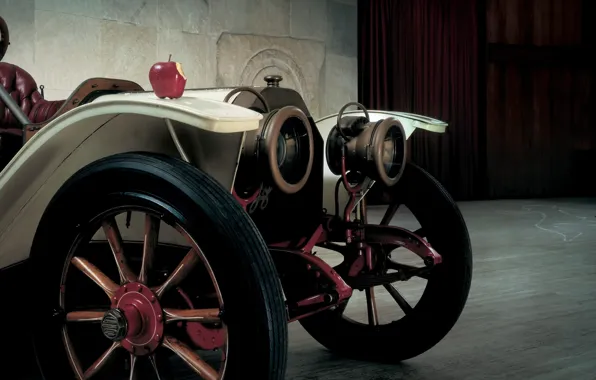 Картинка ретро, яблоко, полумрак, передок, Lancia, Бета, 1909, 15HP, Beta, Torpedo, Лянча