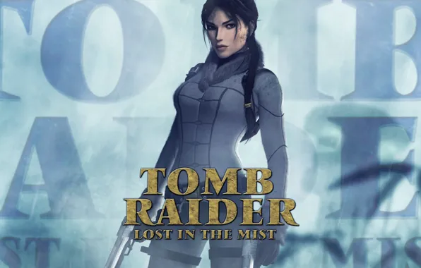 Картинка девушка, туман, пистолеты, lara croft, tomb raider, Tomb Raider: Lost in the Mist