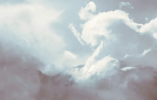 Картинка облака, горы, светлый, 153