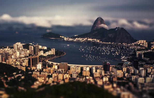 Картинка облака, лодки, залив, Бразилия, Рио-де-Жанейро, clouds, boats, Brazil, Brasil, Rio de Janeiro, bay, Pão de …