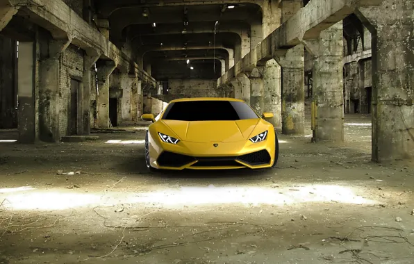 Картинка Lamborghini, yellow, Huracán, full face