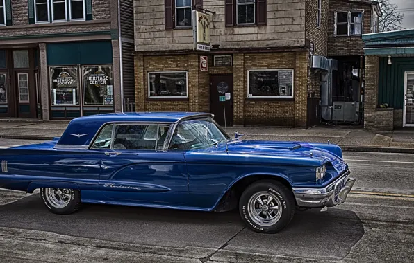 Картинка синий, HDR, Ford, Форд, 1959, Thunderbird, Тандебёд