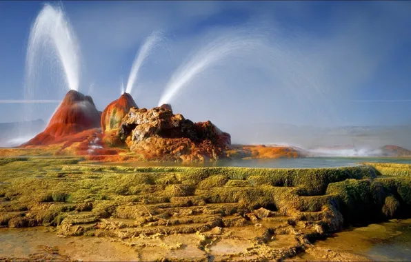 Картинка USA, Nature, landscapes, Fly Geyser, geyser
