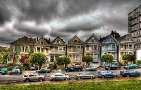 Картинка машина, дом, Сан-Франциско, houses, Victorian