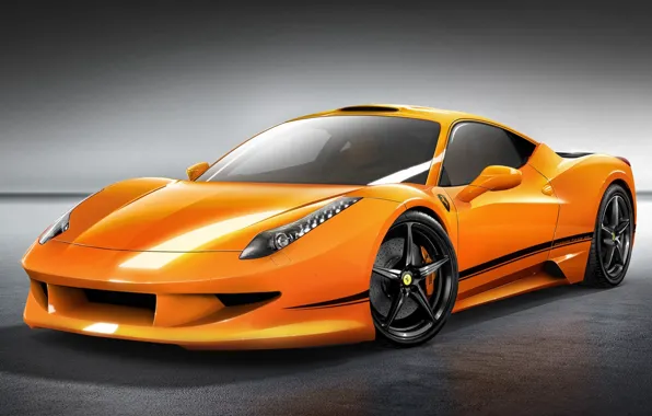 Картинка car, машина, авто, оранжевая, Феррари, Ferrari, суперкар, supercar, 458, orange, avto, Italia