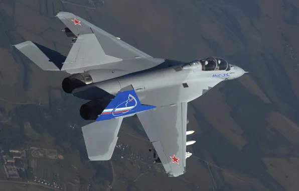 Картинка Миг-35, В воздухе, Fulcrum-F, ВВС РОССИИ, ОКБ Микояна