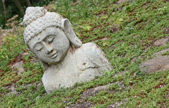 Картинка статуя, Japan, Будда, Buddha, в земле