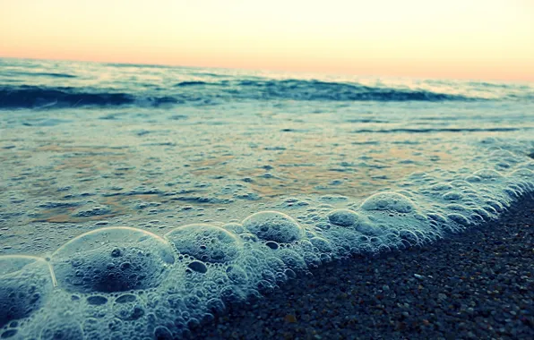 Картинка море, вода, природа, пузырьки, волна, Макро