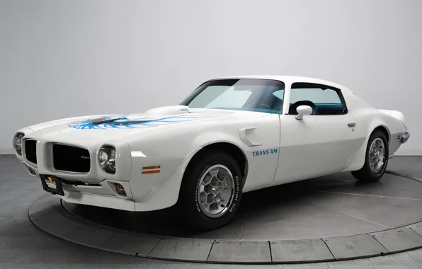 Картинка белый, автомобиль, Pontiac, понтиак, Firebird, Trans Am, 1973