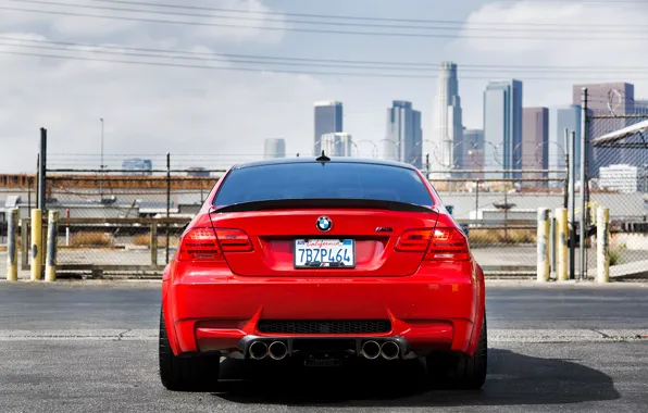 Картинка бмв, BMW, сзади, red, красная, e92