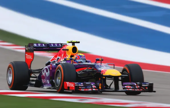 Картинка формула 1, болид, race, formula one, red bull, Mark Webber, United States GP