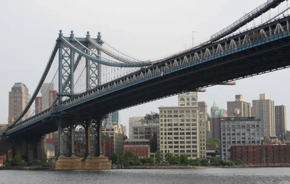 Картинка Нью-Йорк, Manhattan Bridge, Манхэттенский мост, Ист-Ривер