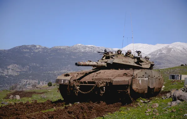 Картинка танк, боевой, основной, Merkava, Израиля, «Меркава», Голанские высоты
