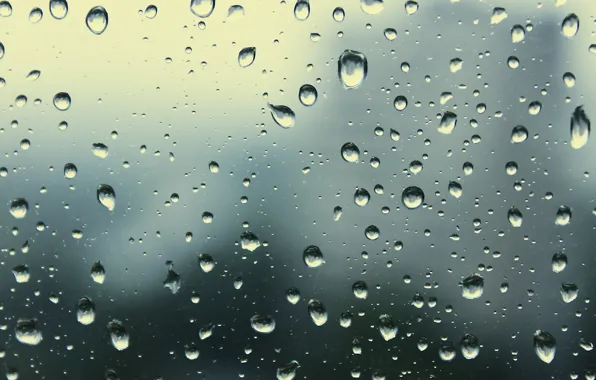 Картинка стекло, капли, пасмурно, окно, Дождь