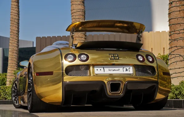 Картинка Bugatti, Veyron, Золотой, Суперкар, Supercar, Vitesse, Gold