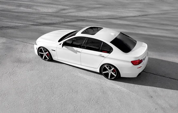 Картинка BMW, white, wheels, F10, 5 Series, Vossen