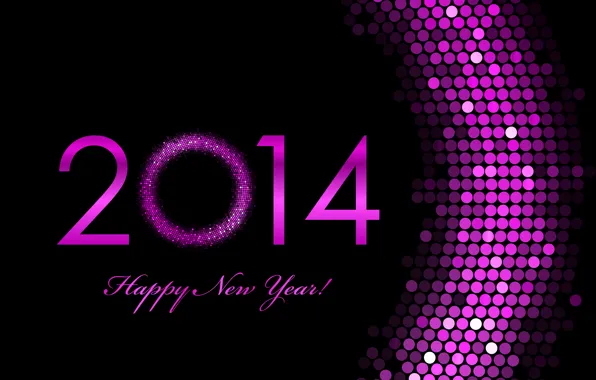 Картинка розовый, праздник, обои, цифры, Новый год, New Year, 2014