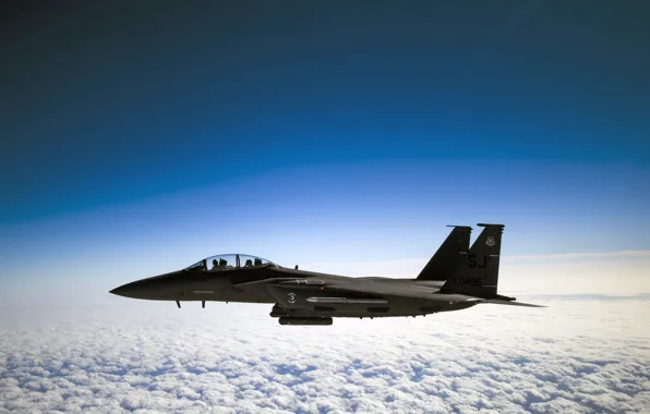 Картинка Clouds, Sky, Horizon, F-15E Strike Eagle, Pilot, U.S. Air Force, Co-Pilot