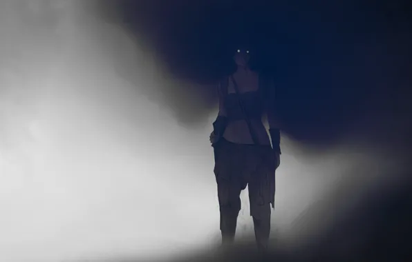 Картинка глаза, девушка, туман, темно, аниме