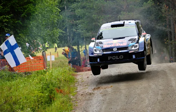 Картинка Volkswagen, Прыжок, WRC, Rally, Ралли, Finland, Polo