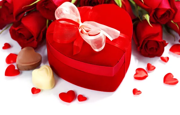 Картинка любовь, подарок, розы, love, heart, romantic, Valentine's Day