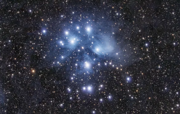 Картинка космос, звезды, M45, Pleiades
