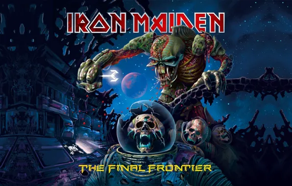 Картинка космос, череп, группа, скелет, Heavy Metal, Iron Maiden, The Final Frontier