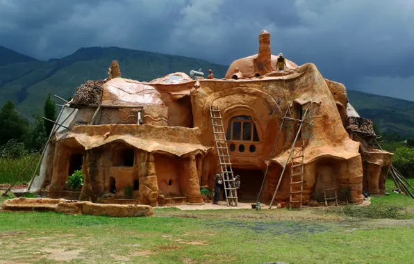 Картинка горы, дизайн, дом, поляна, строительство, Bogota, Colombia