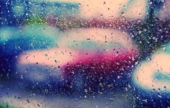 Картинка стекло, цвета, капли, дождь, обои, яркие, wallpapers