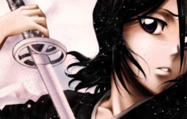 Картинка девушка, меч, bleach, Kuchiki Rukia, блич