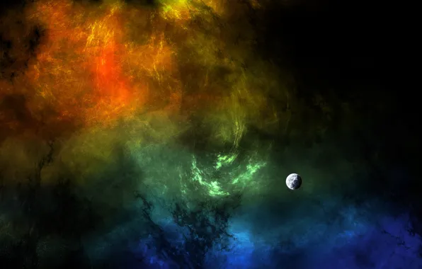 Картинка туманность, вселенная, цвет, планета