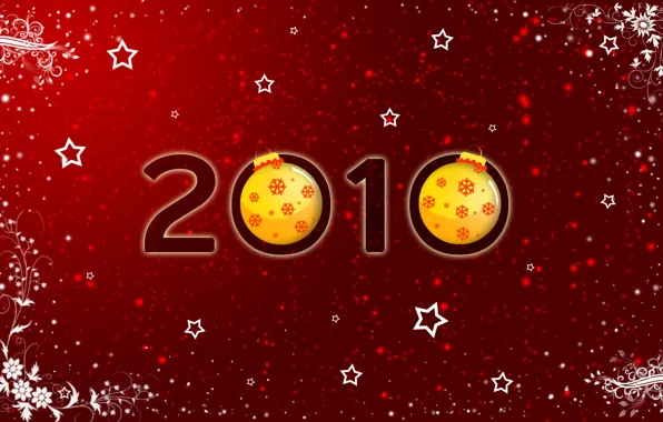 Картинка звезды, красный, игрушки, новый год, шар