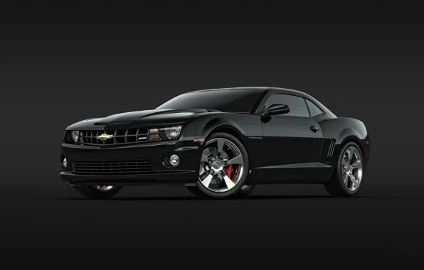 Картинка чёрный, Chevrolet, Camaro