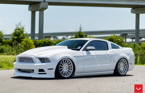 Картинка mustang, white, ford, vossen