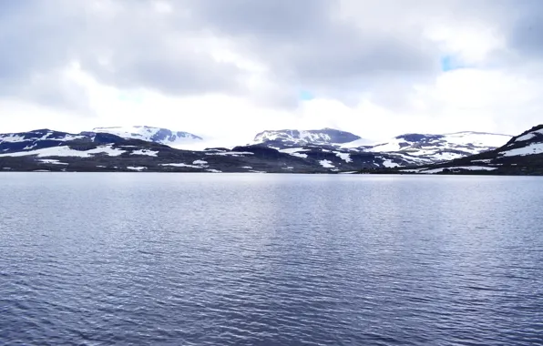 Картинка холод, облака, снег, пейзаж, горы, природа, норвегия, фъерды