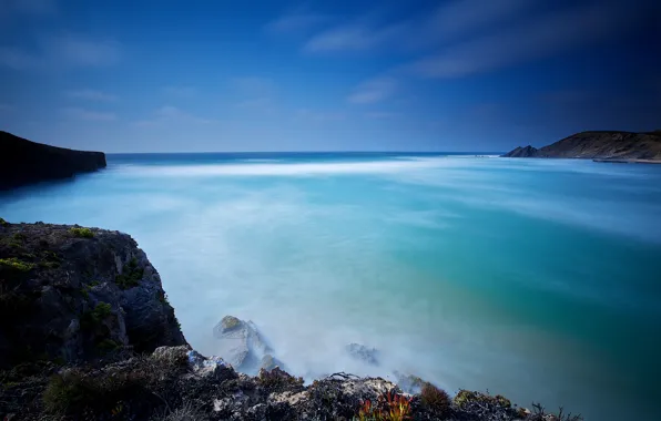 Картинка пейзаж, океан, скалы, Португалия, Portugal, Atlantic Ocean, Algarve